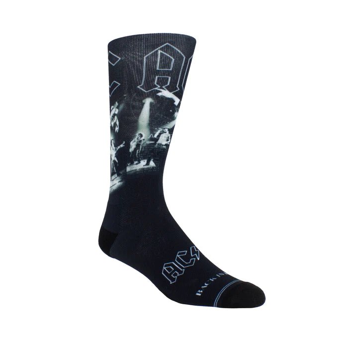 AC/DC BACK IN BLACK SOCKS, 1 PAIR by Perri's Leathers