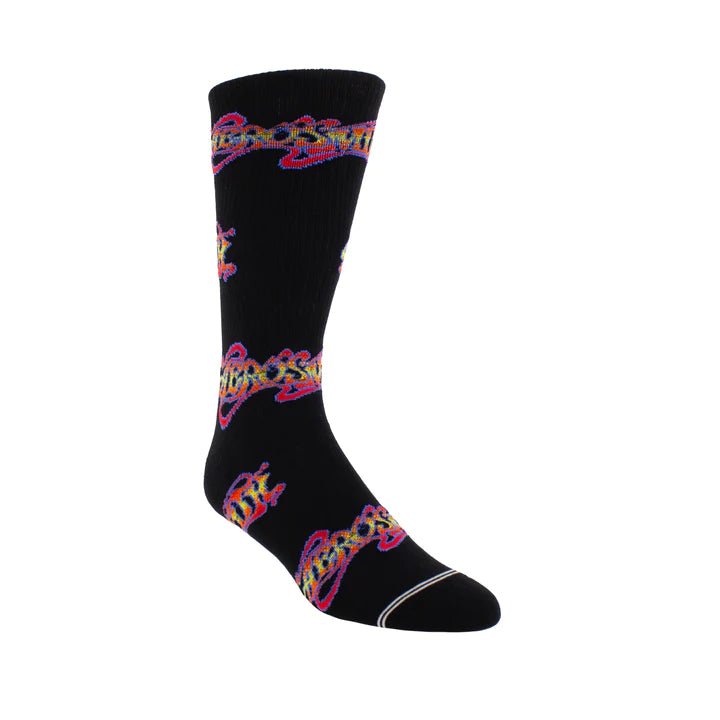 AEROSMITH ROCK TOUR ALL OVER LOGO CREW SOCK, 1 PAIR by Perri's Leathers