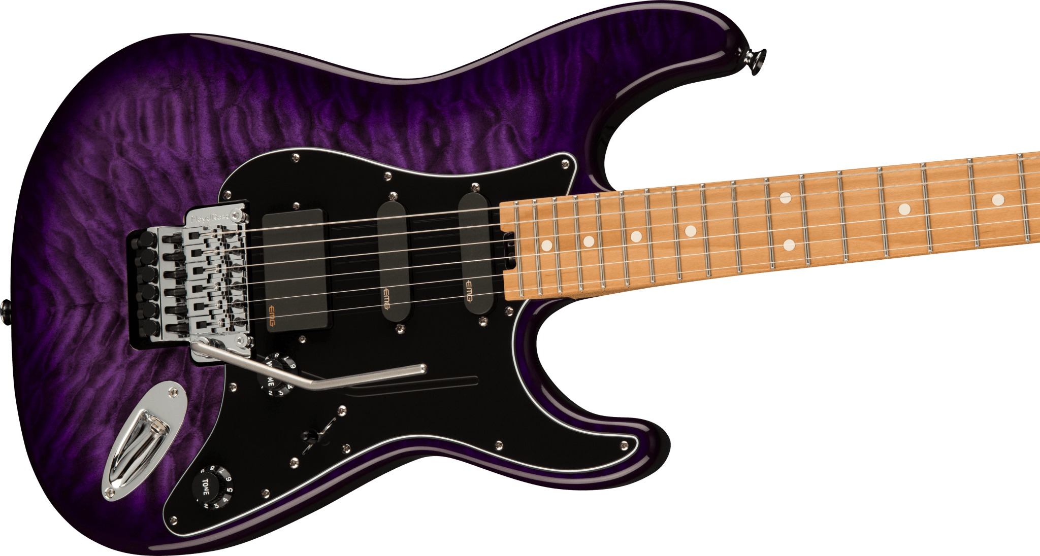 Charvel Marco Sfogli Signature Pro - Mod So - Cal Style 1 HSS FR CM QM, Caramelized Maple Fingerboard, Transparent Purple Burst by FMIC