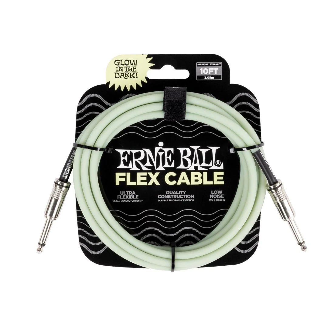 Ernie Ball Flex Instrument Cable Straight/Straight - Glow in the Dark by FMIC