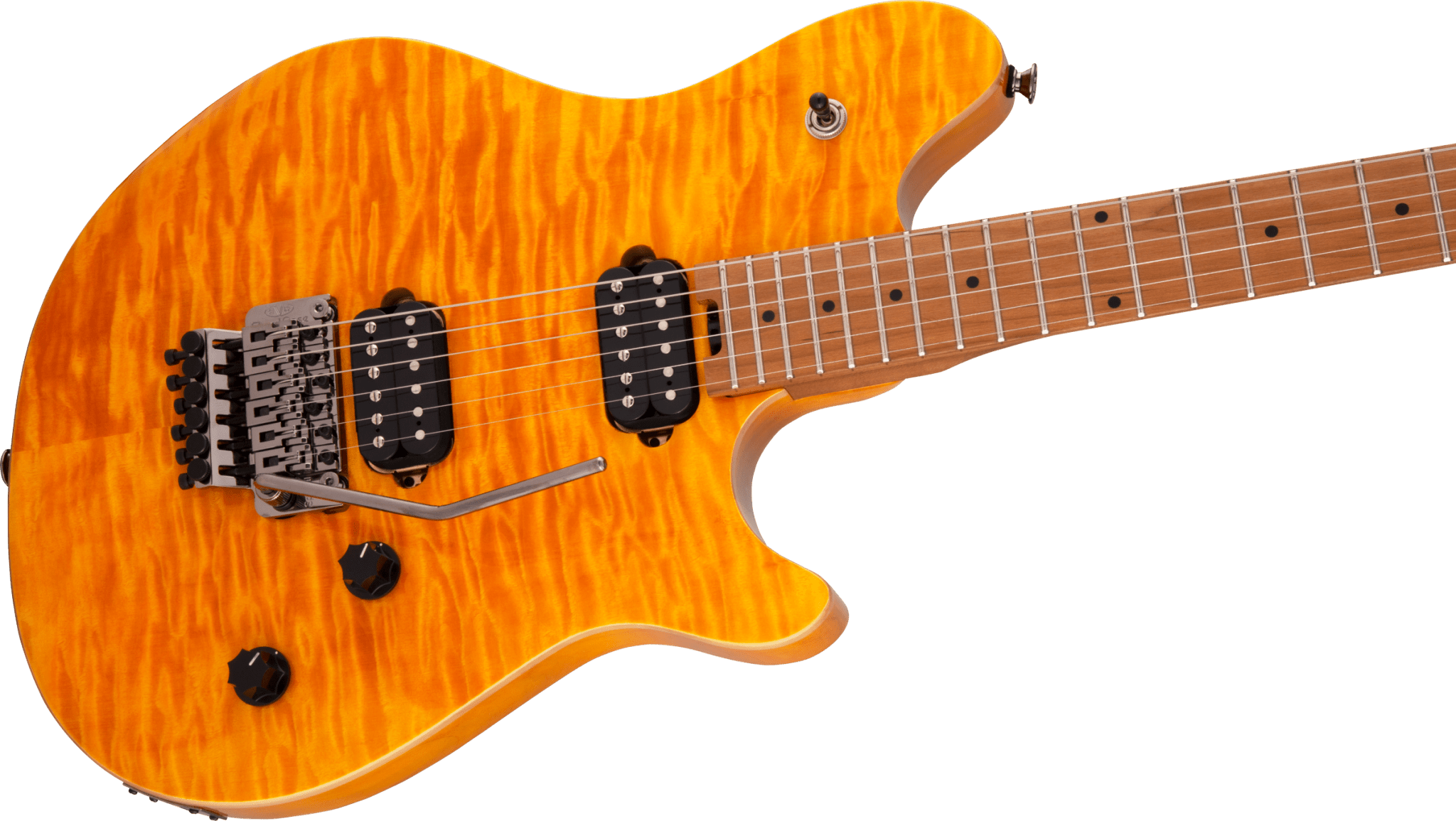 EVH Wolfgang® WG Standard QM, Baked Maple Fingerboard, Transparent Amber by FMIC