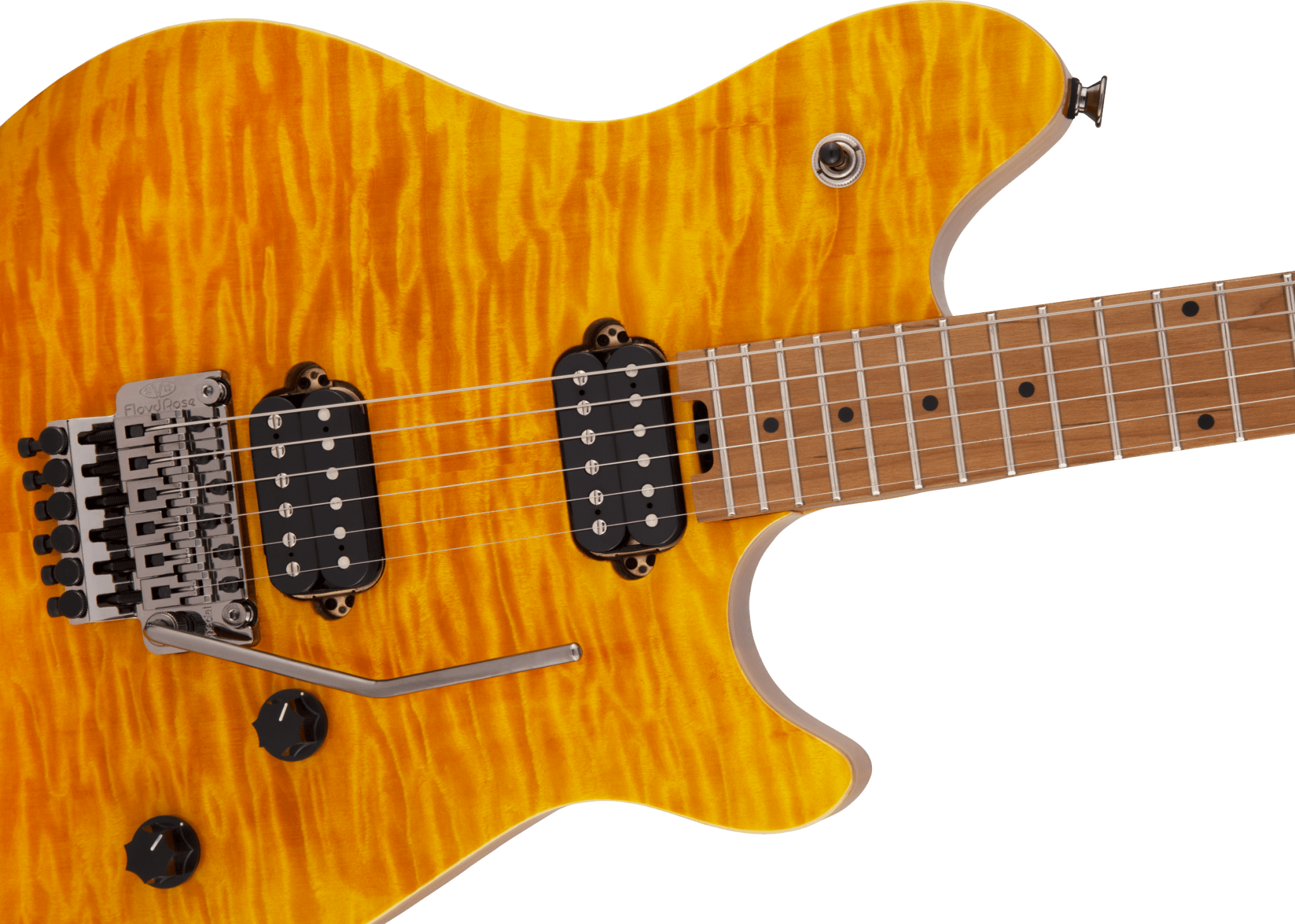 EVH Wolfgang® WG Standard QM, Baked Maple Fingerboard, Transparent Amber by FMIC