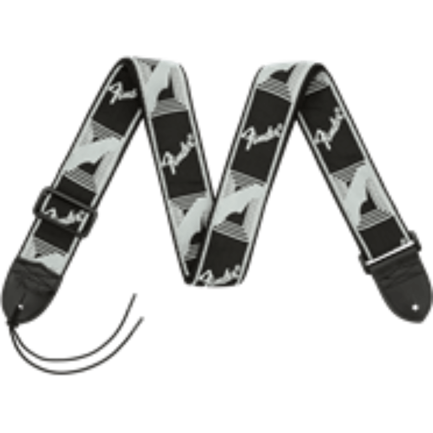 Fender® Monogrammed Strap, Black/Light Grey/Dark Grey, 2" by FMIC