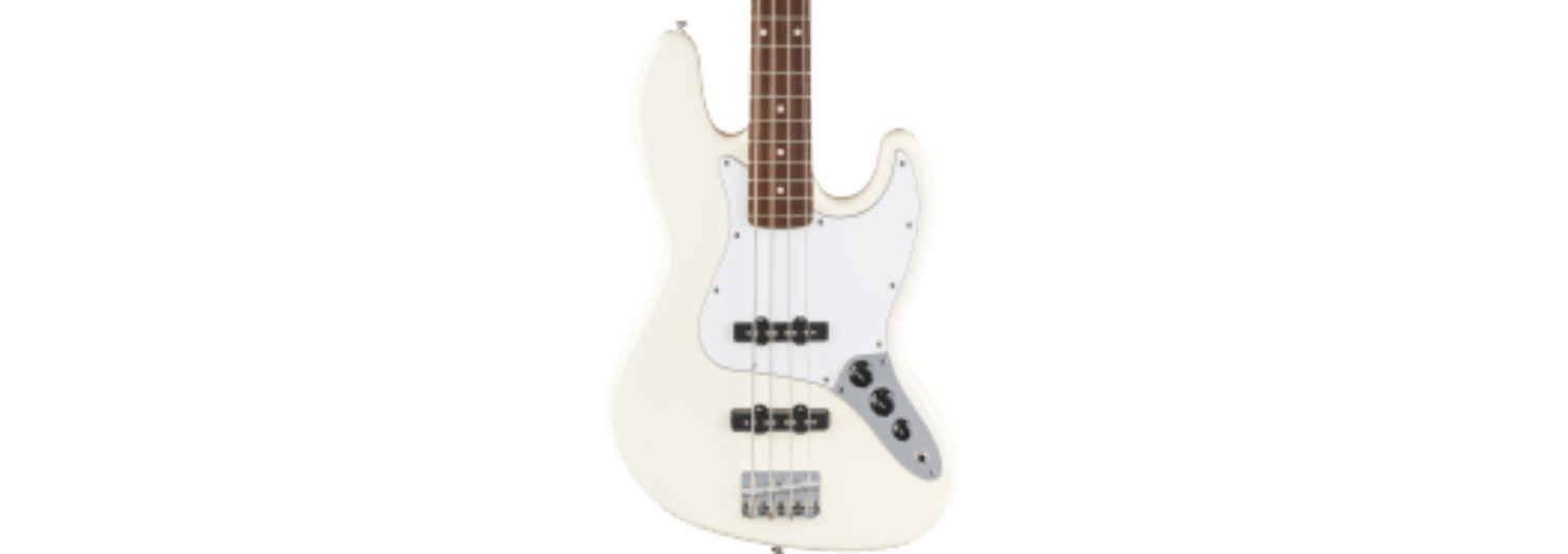 Fender Standard Jazz Bass®, Laurel Fingerboard, White Pickguard, Olympic White by FMIC