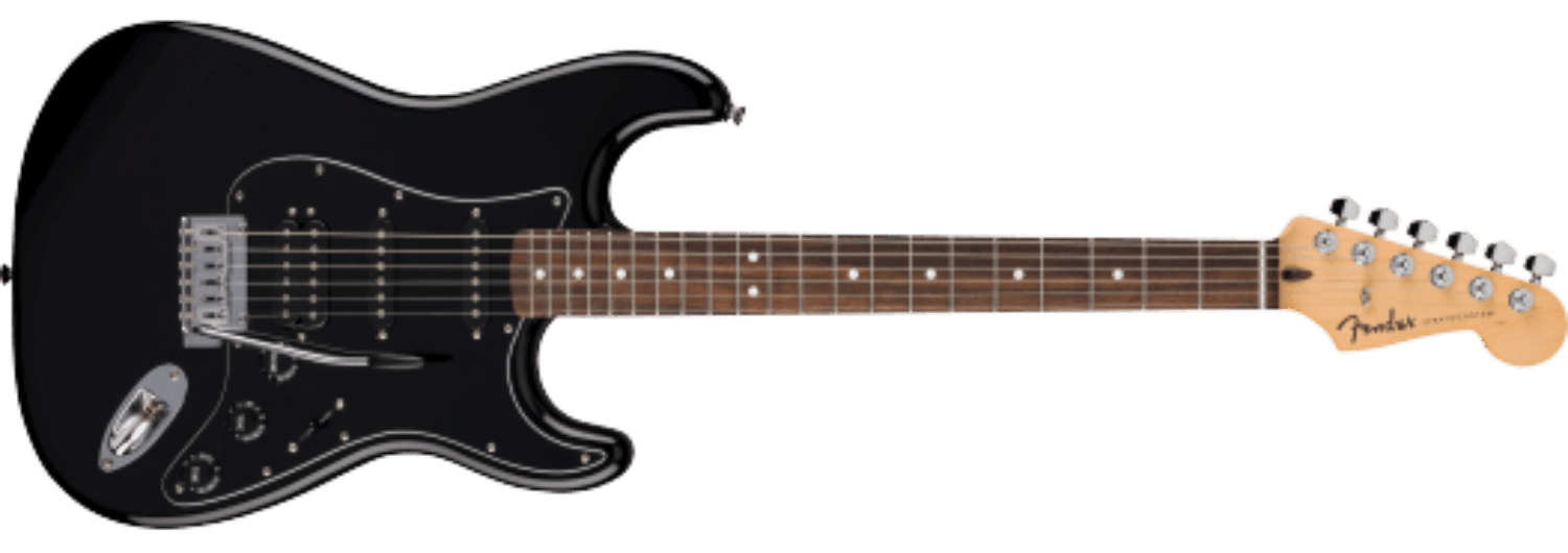 Fender Standard Stratocaster® HSS, Laurel Fingerboard, Black Pickguard, Black by FMIC