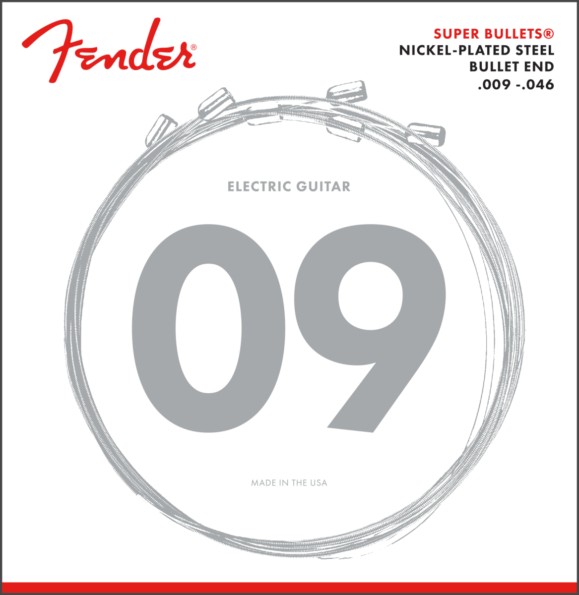 Fender Super Bullet® Strings, Nickel Plated Steel, Bullet End, 3250 by FMIC