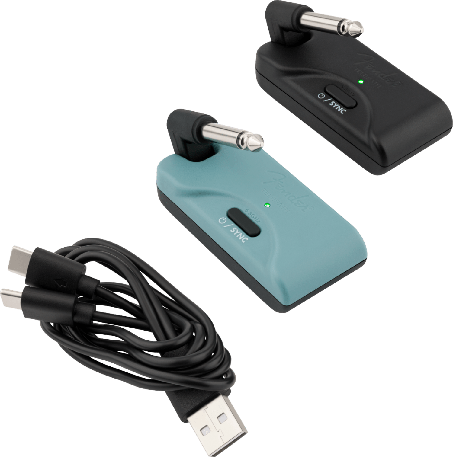 Fender Telepath™ Wireless System, Mystic Ice Blue and Black by FMIC