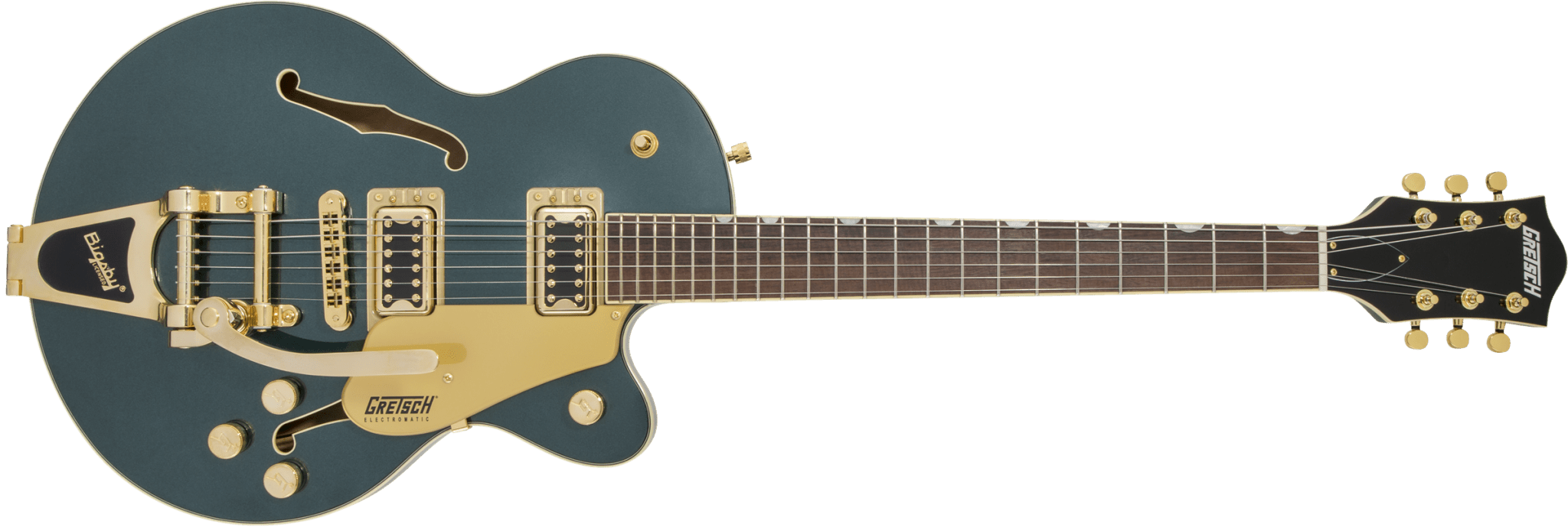 Gretsch G5655TG Electromatic® Center Block Jr. Single - Cut with Bigsby® and Gold Hardware, Laurel Fingerboard, Cadillac Green by FMIC