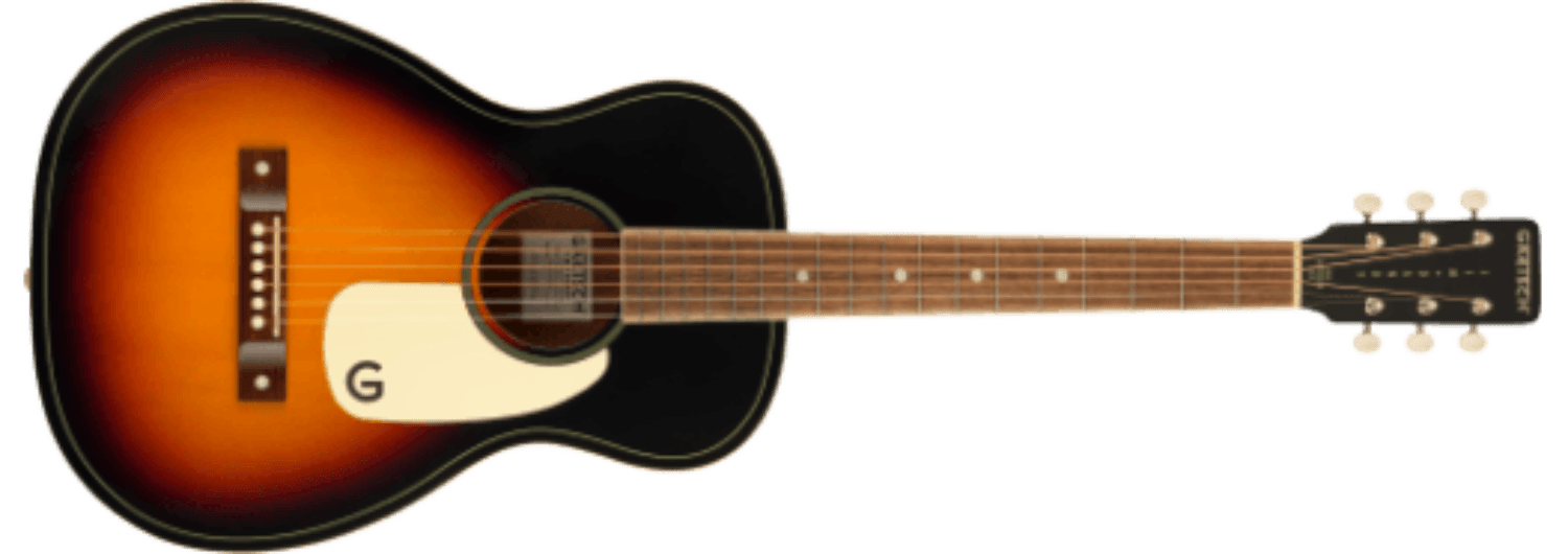 Gretsch Jim Dandy™ Parlor, Walnut Fingerboard, White Pickguard, Rex Burst by FMIC