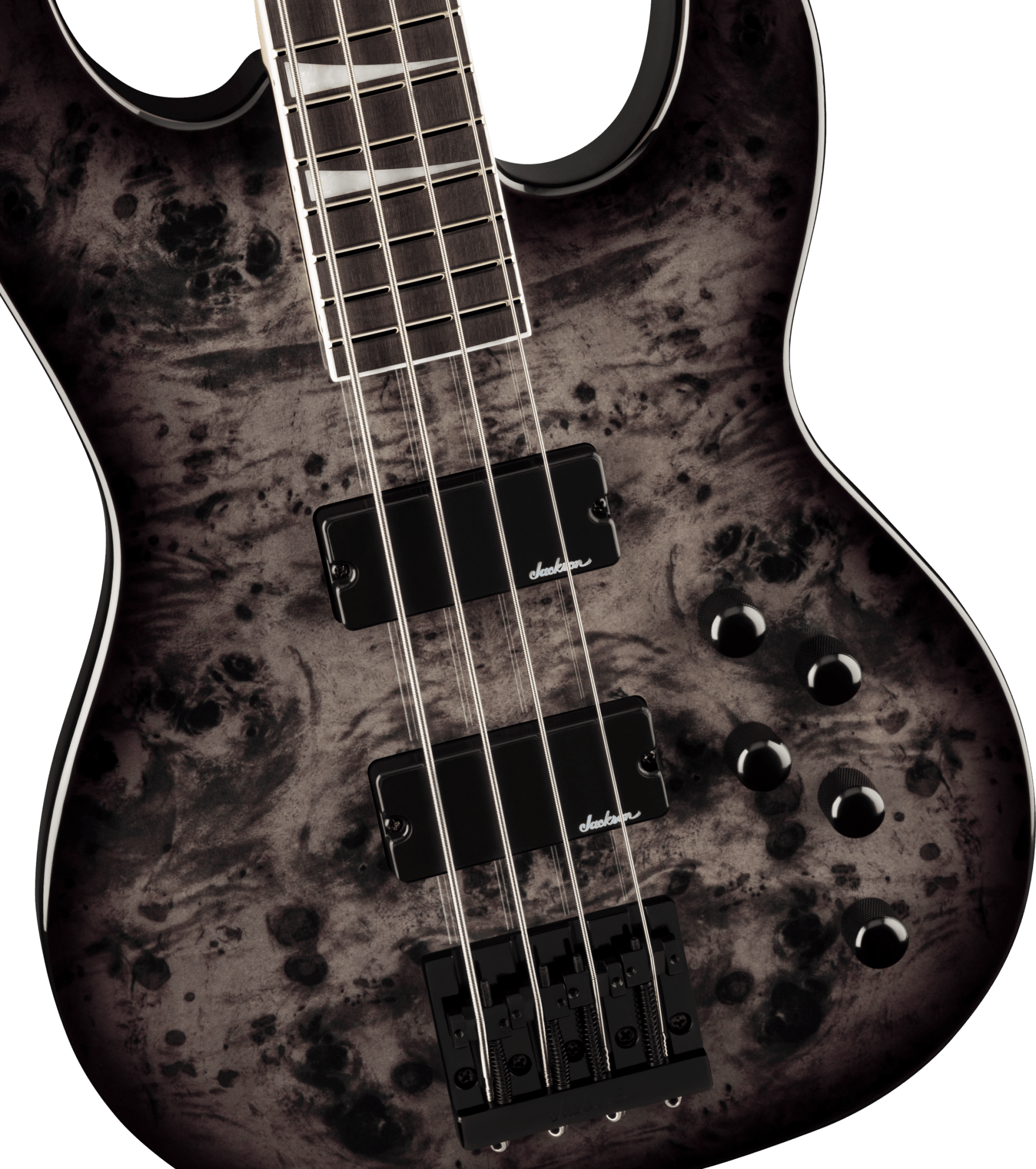 Jackson JS Series Concert™ Bass CB JS3P, Amaranth Fingerboard, Transparent Black by FMIC