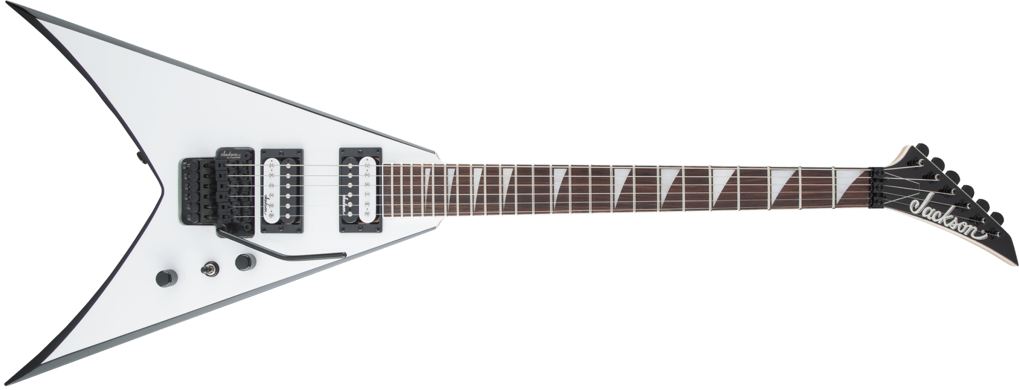 Jackson JS Series King V™ JS32, Amaranth Fingerboard, White with Black Bevels by FMIC