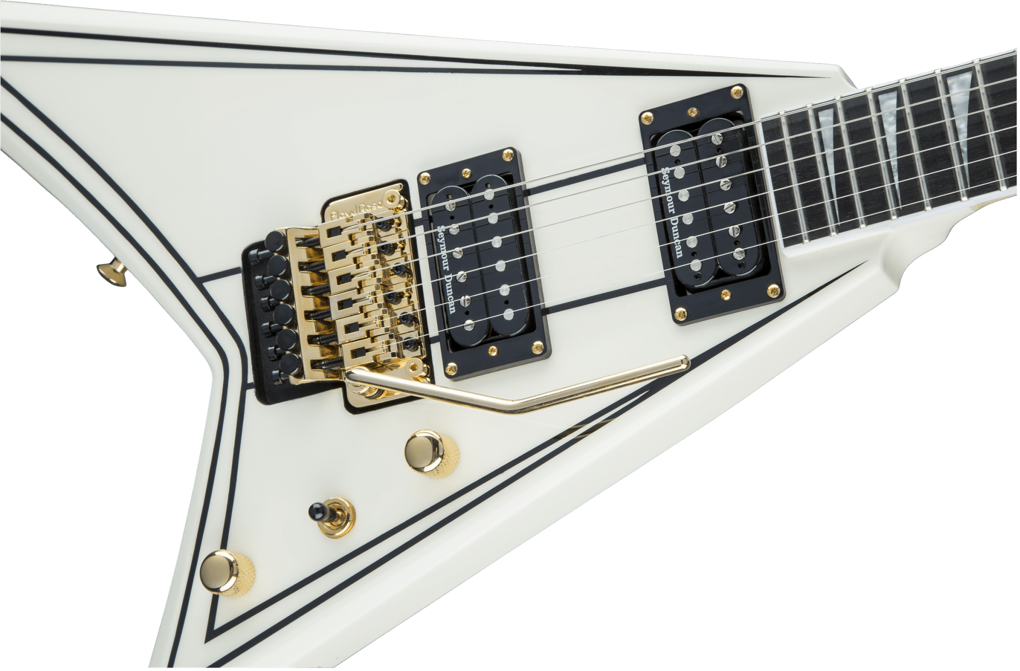 Jackson Pro Series Rhoads RR3, Ebony Fingerboard, Ivory with Black Pinstripes by FMIC