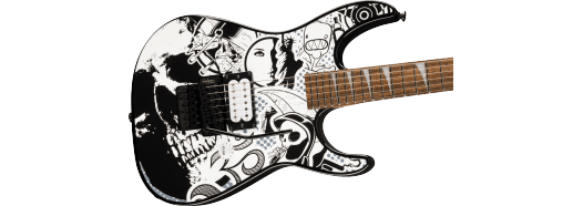 Jackson X Series Dinky® DK1 H, Laurel Fingerboard, Skull Kaos by FMIC