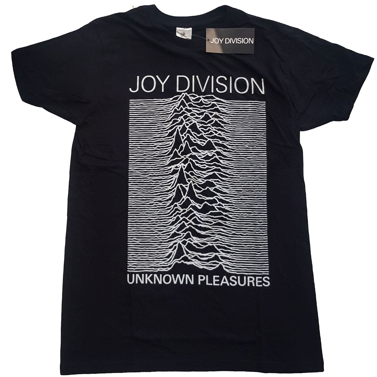 JOY DIVISION UNISEX T - SHIRT: UNKNOWN PLEASURES WHITE ON BLACK by Rock Off Trade