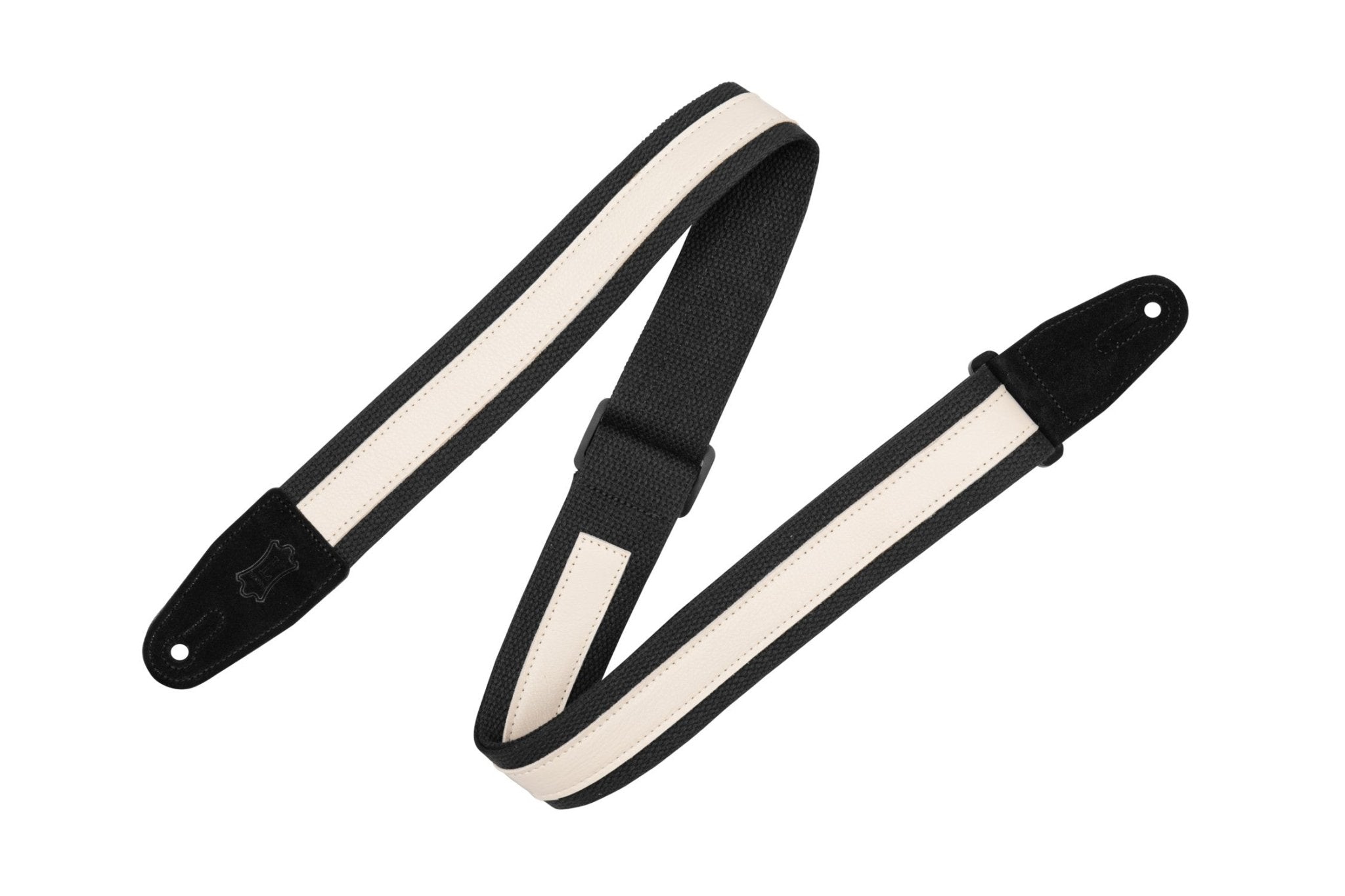 Levy's 2" Black Cotton Combo Strap with 1" Creme Leather Strip by Levy's Leathers