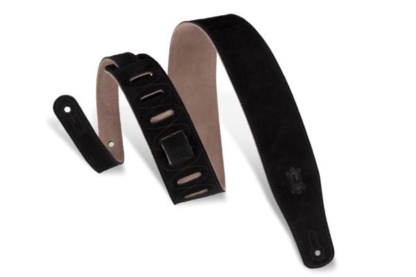 Levy's Suede 2.5" Guitar Strap, Black by Levy's Leathers