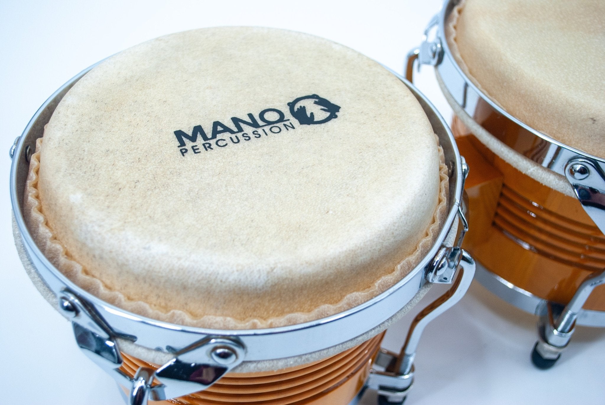 Mano Percussion 7” & 8” Bongo Set With Traditional Rims, Natural by Coast Music