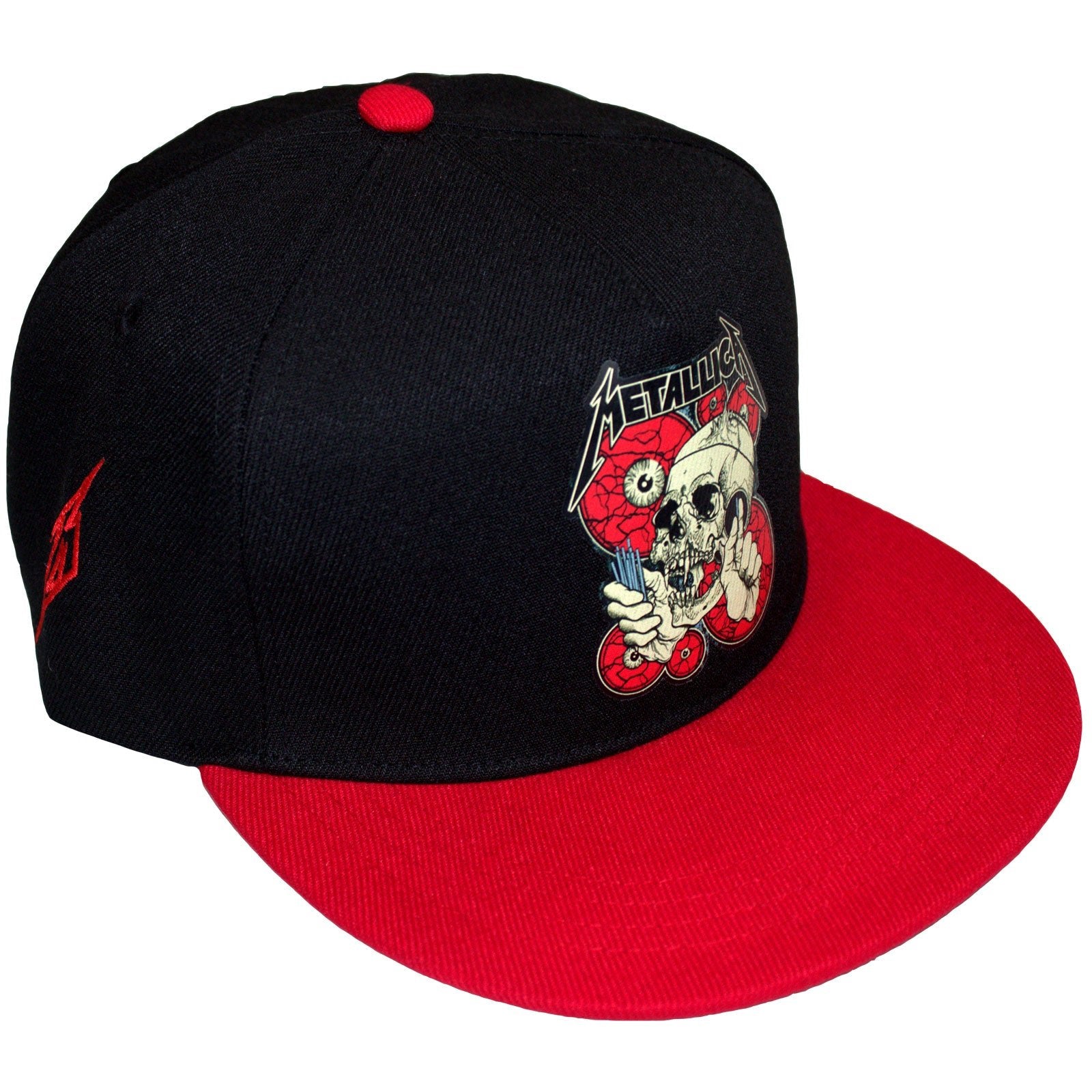 Metallica Unisex Snapback Cap The Shortest Straw Red Eyes by Rock Off Trade
