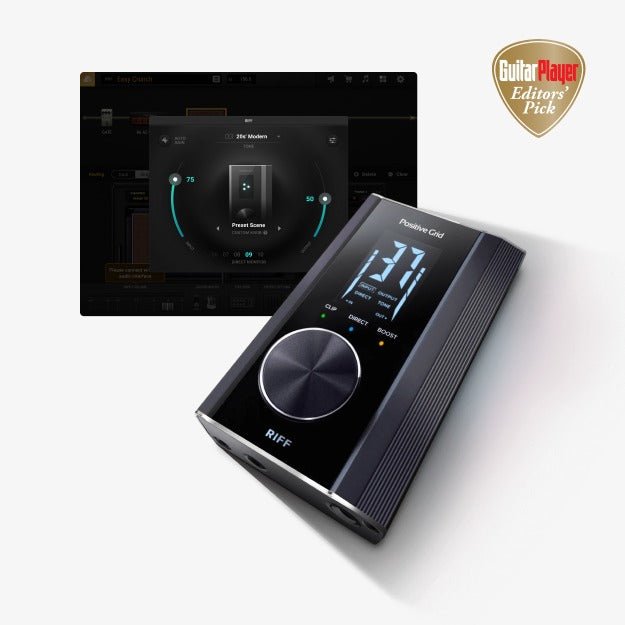 Positive Grid RIFF USB Audio Guitar Interface for Mac, PC and Mobile by Coast Music