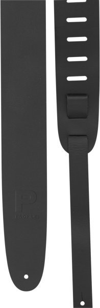 Profile 2.5” Basic Leather Guitar Strap, Black by Coast Music
