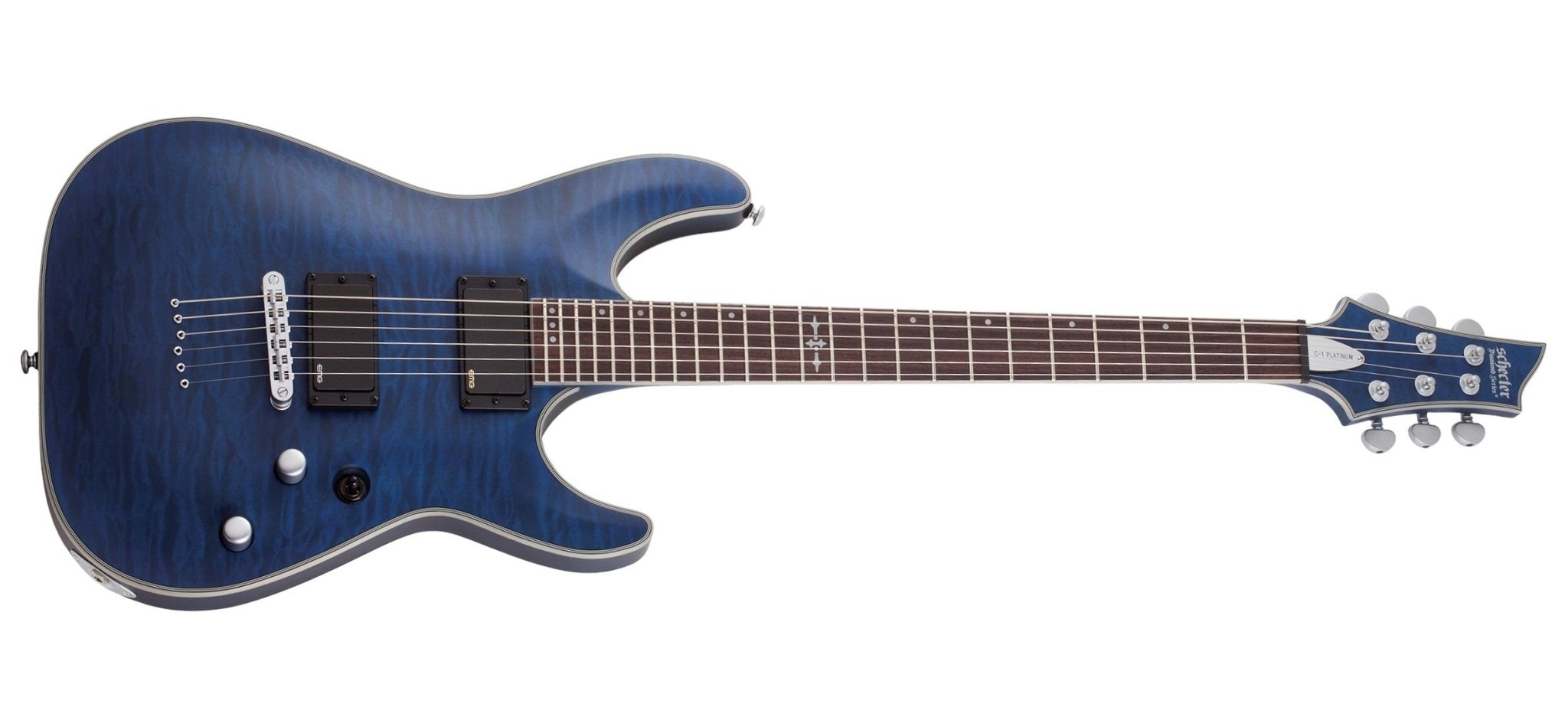 Schecter C - 1 Platinum Electric Guitar, See - Thru Midnight Blue by Erikson Music