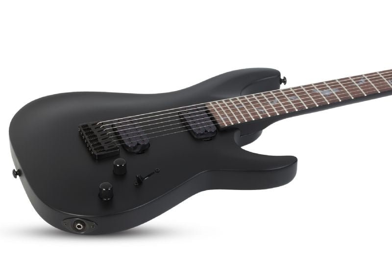 Schecter Damien - 7 7 - String Electric Guitar, Satin Black by Erikson Music