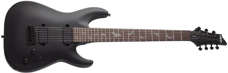 Schecter Damien - 7 7 - String Electric Guitar, Satin Black by Erikson Music