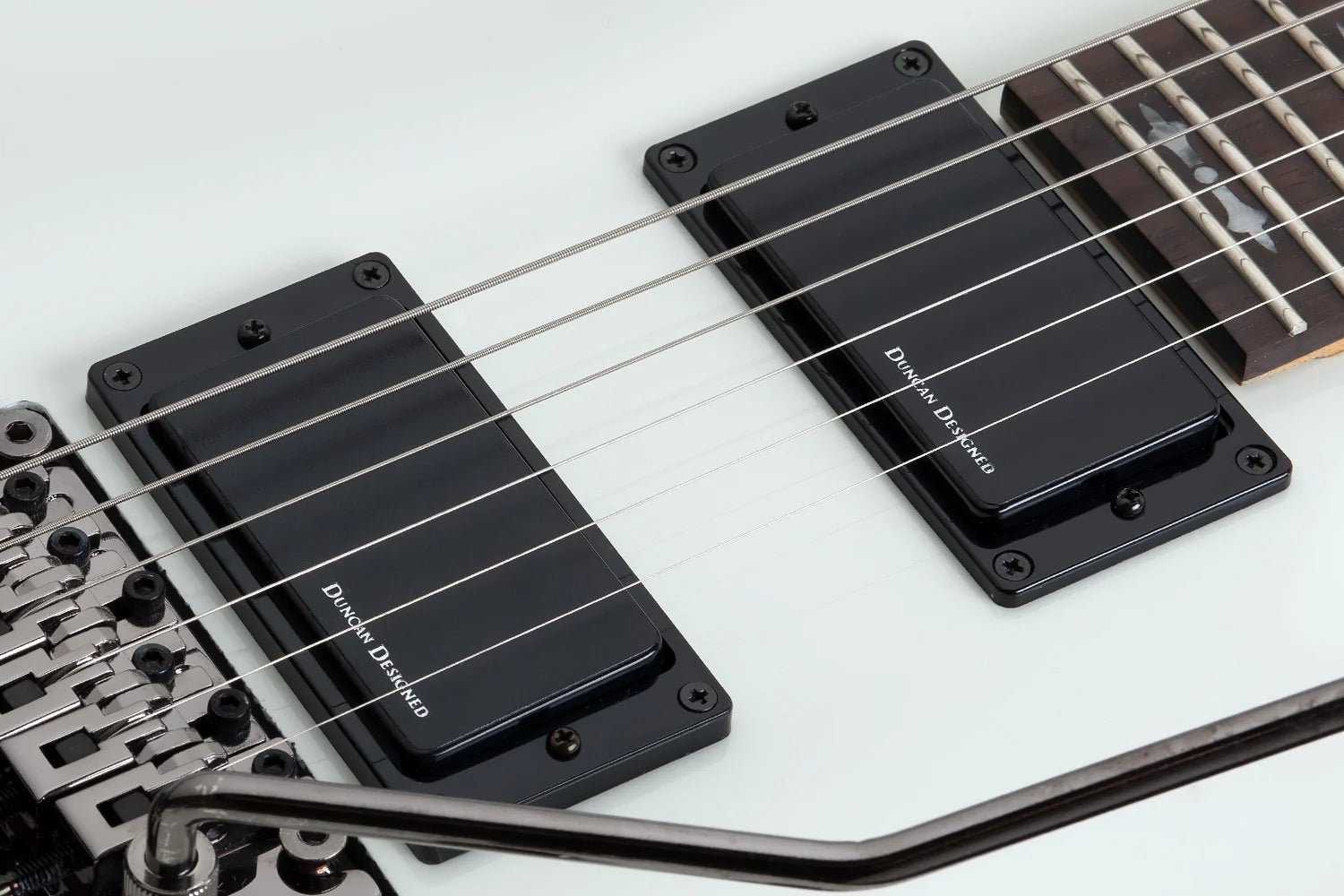 Schecter Demon 6 FR Electric Guitar With Duncan Designed Pickups, Vintage White by Erikson Music