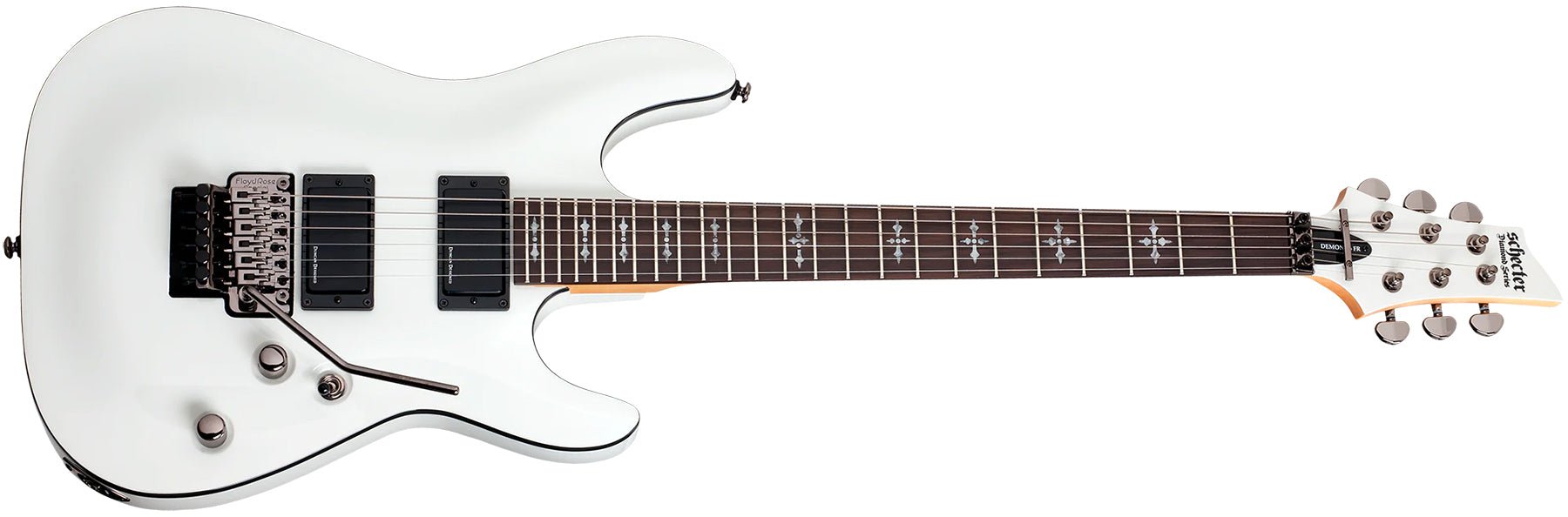 Schecter Demon 6 FR Electric Guitar With Duncan Designed Pickups, Vintage White by Erikson Music