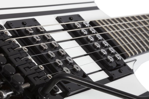 Schecter Synyster Standard Electric Guitar, Gloss White w/Black Pinstripes by Erikson Music
