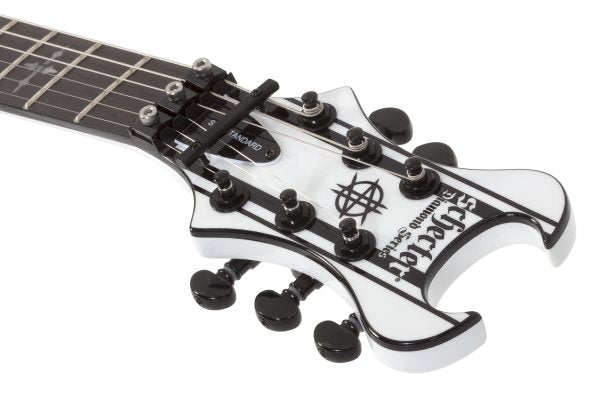Schecter Synyster Standard Electric Guitar, Gloss White w/Black Pinstripes by Erikson Music