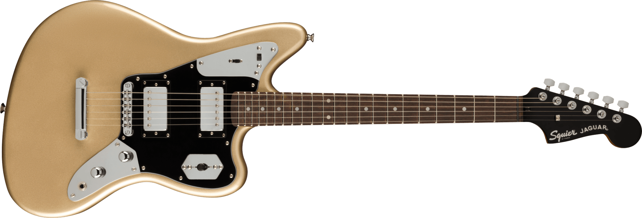 Squier Contemporary Jaguar® HH ST, Laurel Fingerboard, Black Pickguard, Shoreline Gold by FMIC
