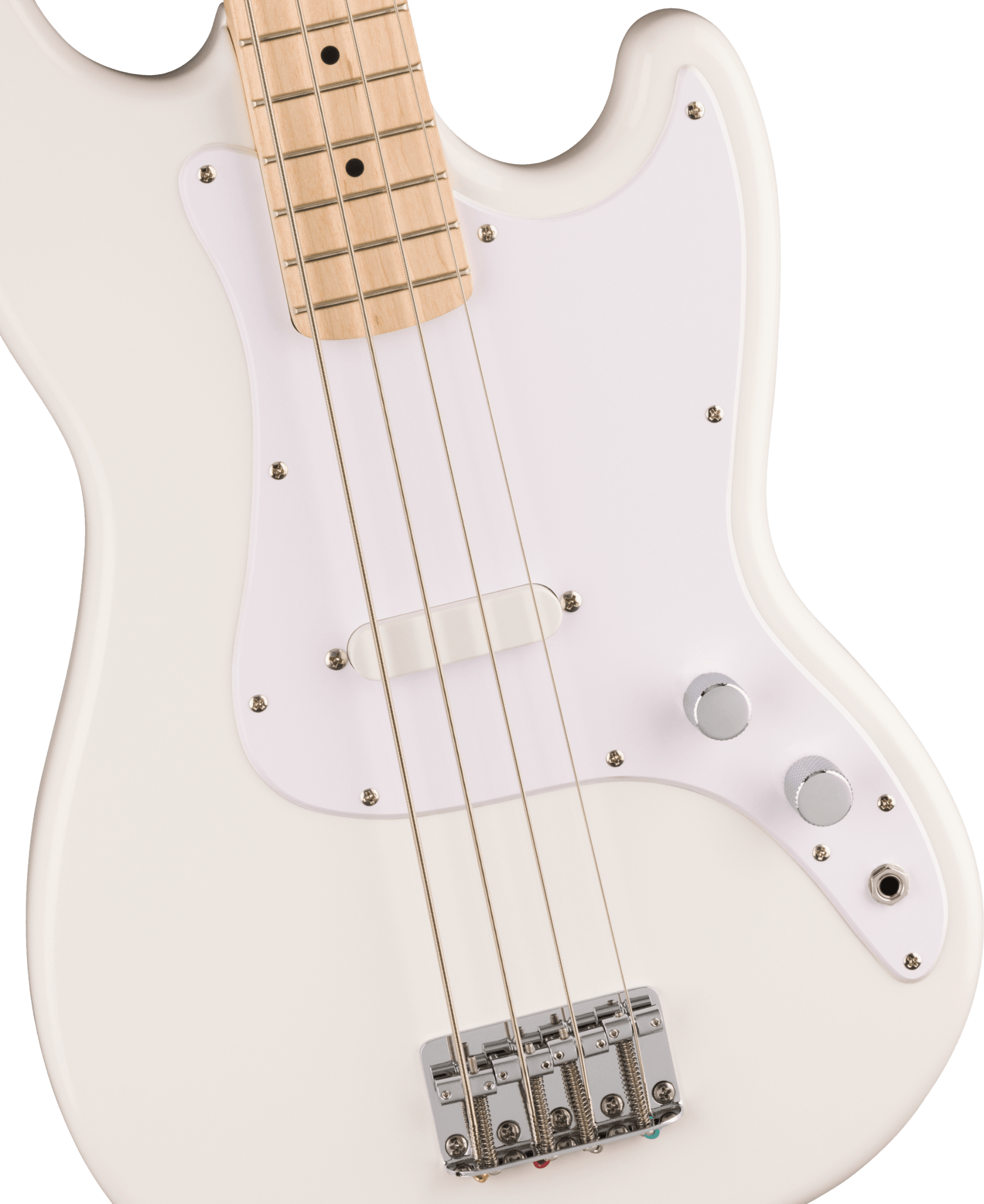 Squier Sonic® Bronco™ Bass, Maple Fingerboard, White Pickguard, Arctic White by FMIC