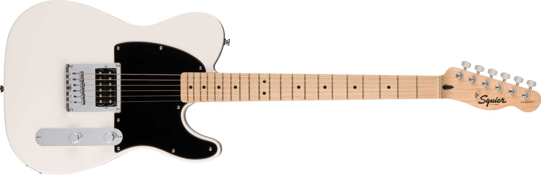Squier Sonic™ Esquire® H, Maple Fingerboard, Black Pickguard, Arctic White by FMIC