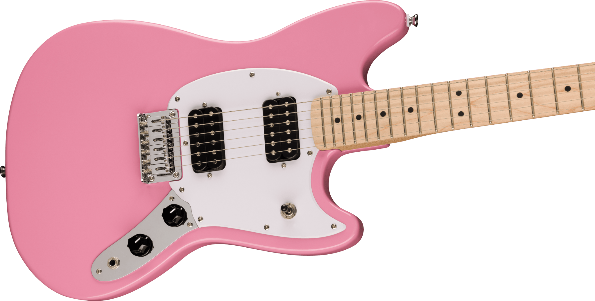 Squier Sonic™ Mustang® HH, Laurel Fingerboard, White Pickguard, Flash Pink by FMIC