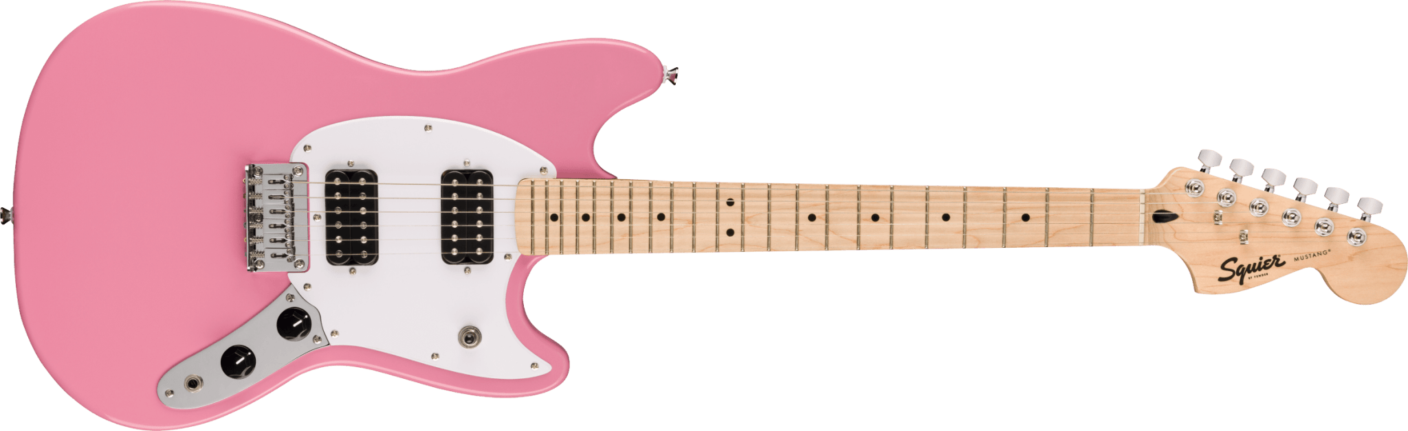 Squier Sonic™ Mustang® HH, Laurel Fingerboard, White Pickguard, Flash Pink by FMIC
