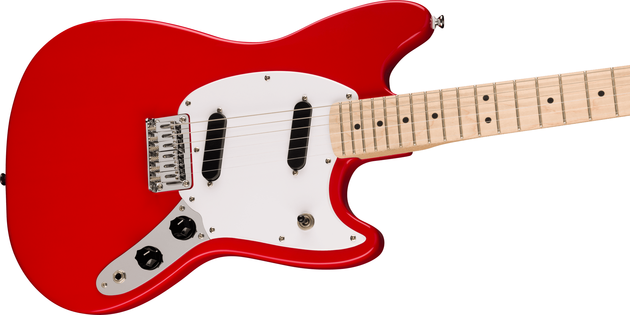 Squier Sonic™ Mustang®, Maple Fingerboard, White Pickguard, Torino Red by FMIC