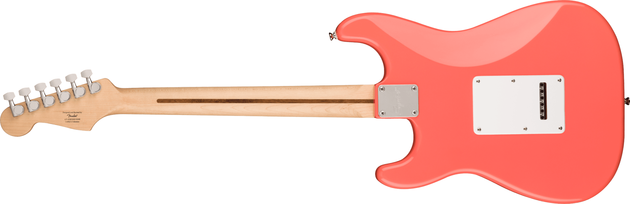 Squier Sonic® Stratocaster® HSS, Maple Fingerboard, White Pickguard, Tahitian Coral by FMIC