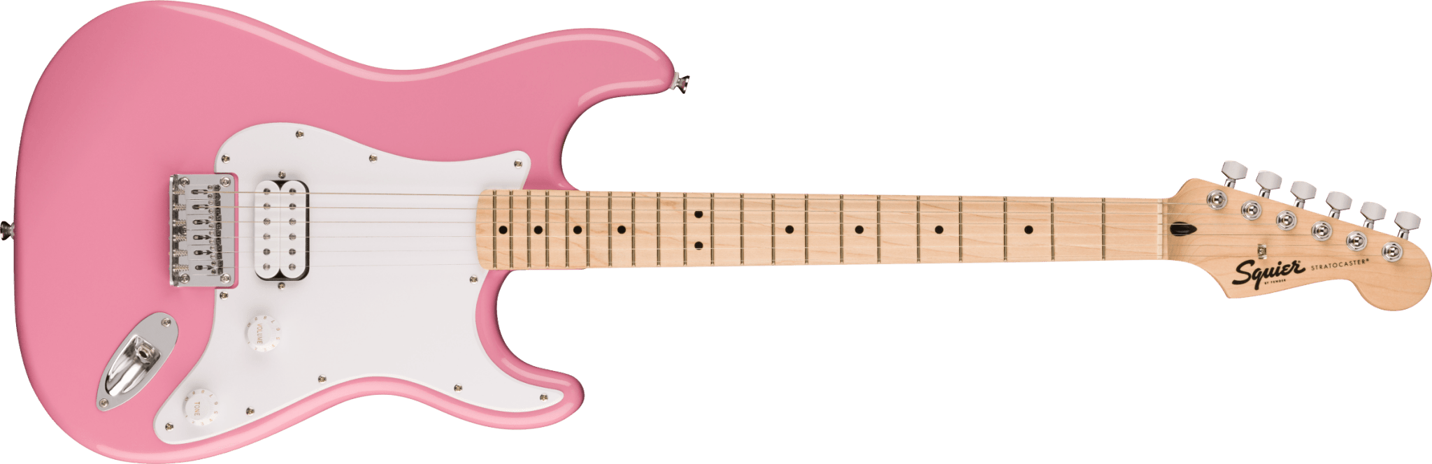 Squier Sonic™ Stratocaster® HT H, Maple Fingerboard, White Pickguard, Flash Pink by FMIC