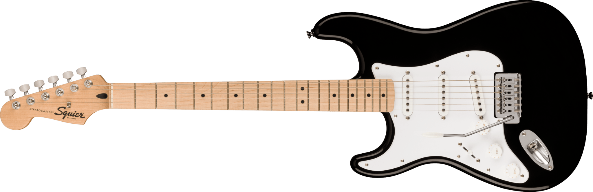 Squier Sonic™ Stratocaster® Left - Handed, Maple Fingerboard, White Pickguard, Black by FMIC