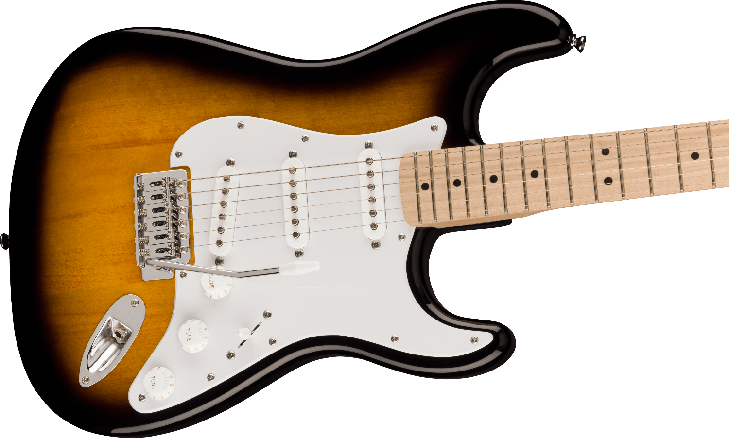 Squier Sonic™ Stratocaster®, Maple Fingerboard, White Pickguard, 2 - Color Sunburst by FMIC