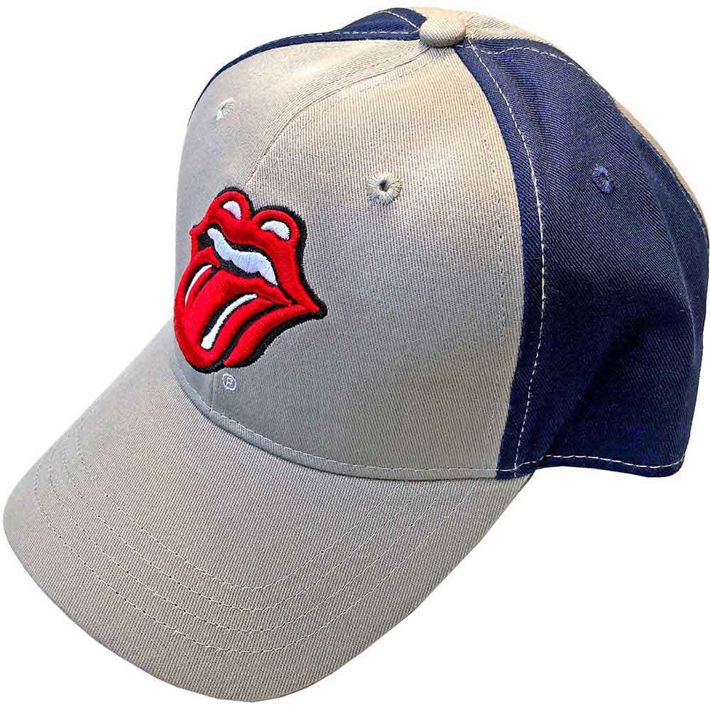 The Rolling Stones Unisex Baseball Cap Classic Tongue (Grey & Navy Blue) (2 - Tone) by Rock Off Trade