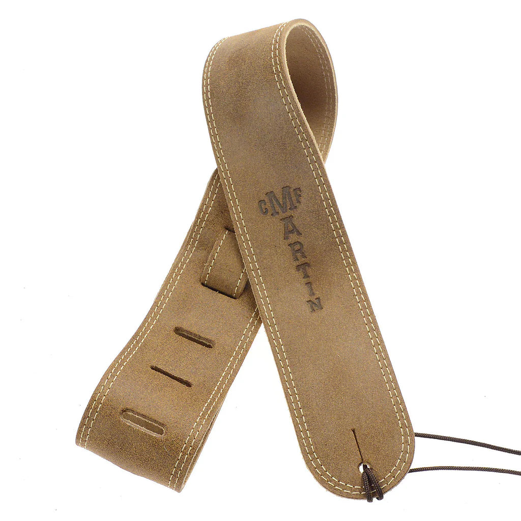 Martin Ball Leather Suede Guitar Strap Distressed