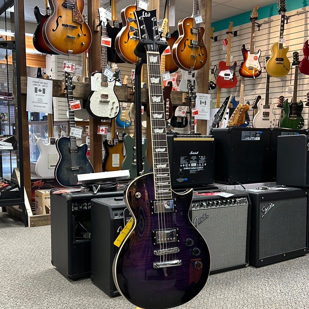 Used ESP LTD EC - 256FM Electric Guitar, See Thru Purple Sunburst by Used