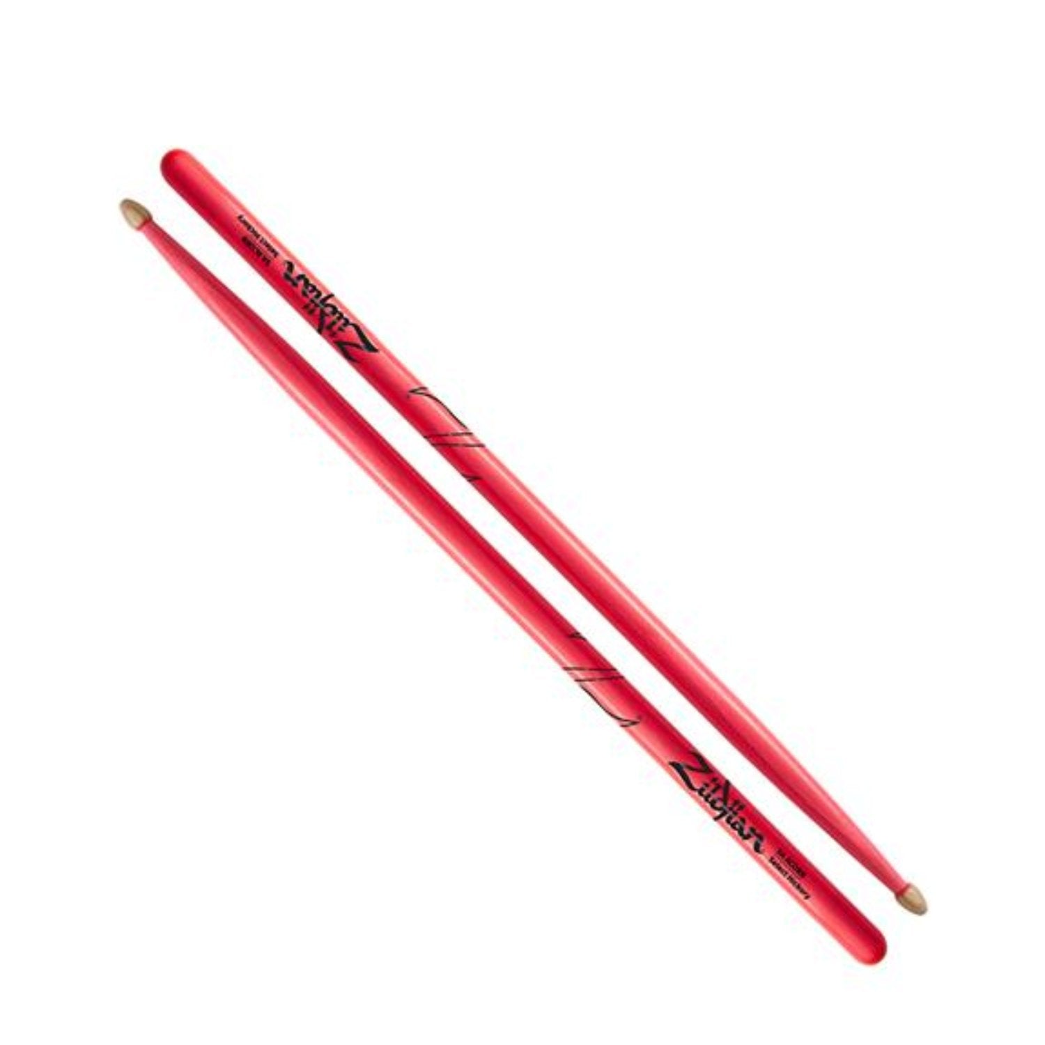 Zildjian 5A Acorn Tip Hickory Drumsticks, Pink by Coast Music