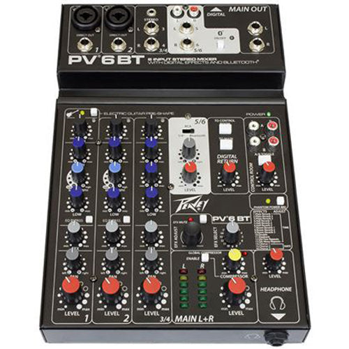 Peavey PV 6 BT 120US 6 Channel Mixer