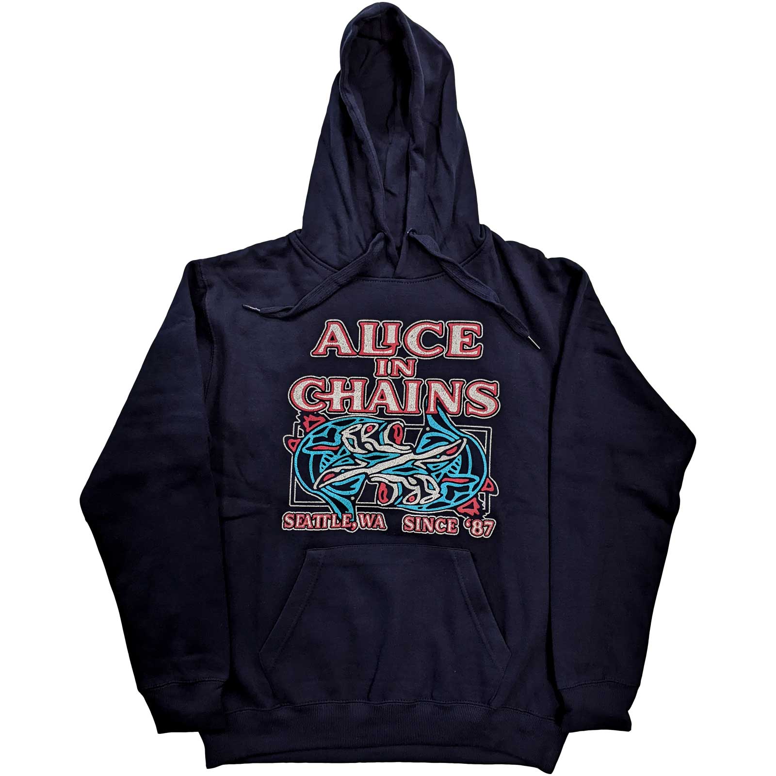 ALICE IN CHAINS UNISEX PULLOVER HOODIE: TOTEM FISH by Rock Off Trade