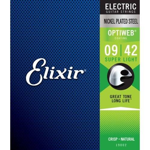 ELIXIR Electric Nickel Plated Steel w/ Optiweb Coating by Coast Music