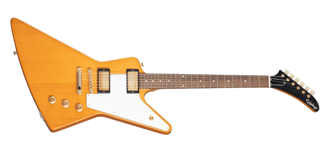 Epiphone Korina Explorer w/ White Pickguard & Case by Yorkville
