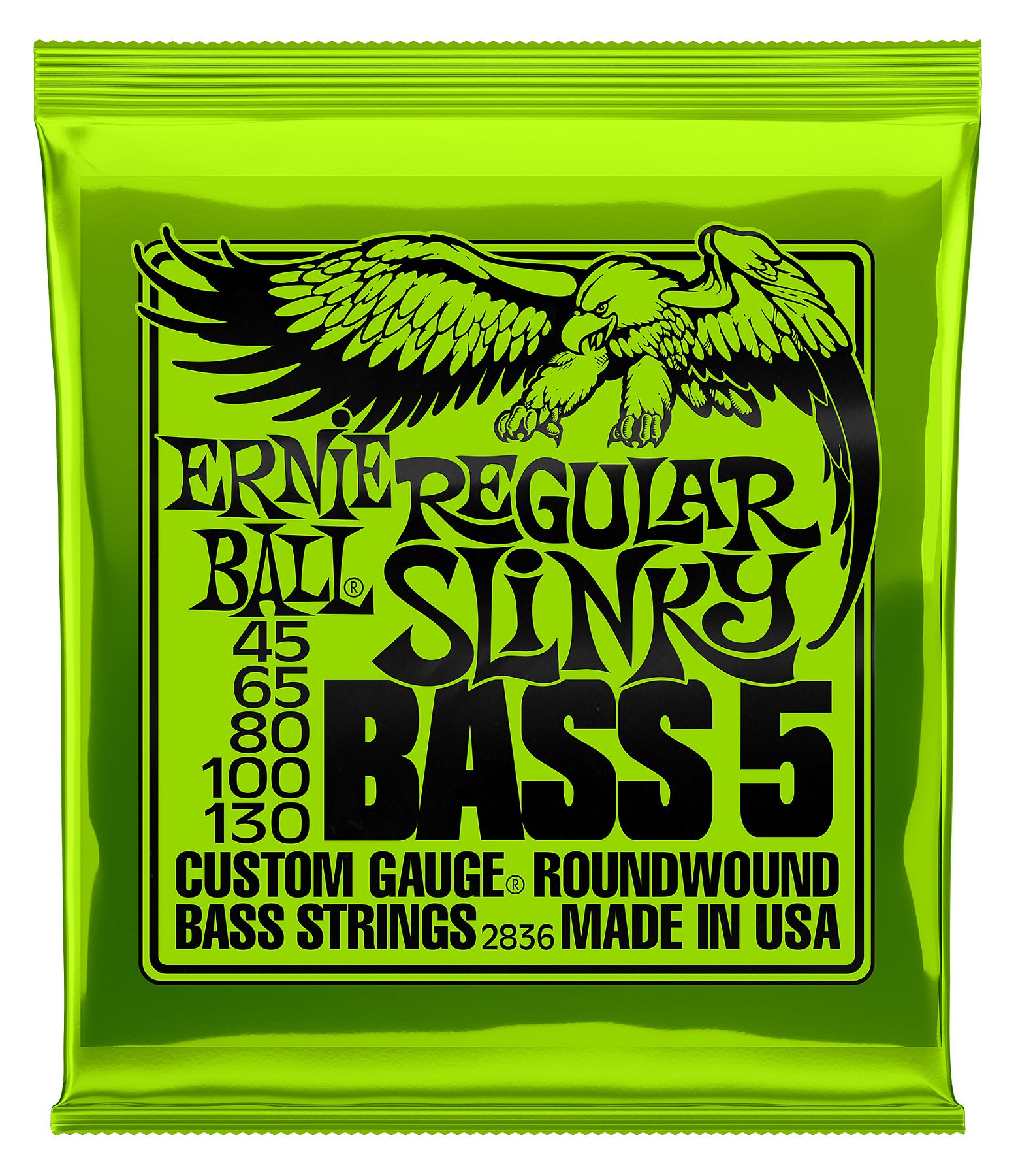 Ernie Ball Regular Slinky 5 String Bass Strings 45 - 130 by Yorkville